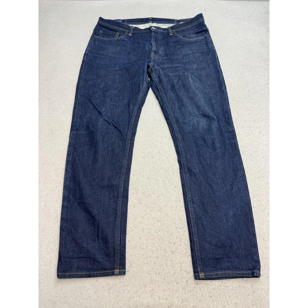 Acne Studios Blå Konst River Indigo Jeans Mens 34x27 Blue Straight Stretch Denim